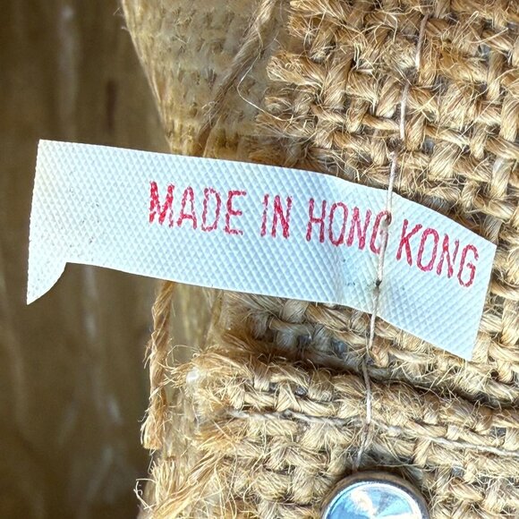 Vintage 1970s/80s Memphis Cotton Burlap Tote Bag - Picture 5 of 5